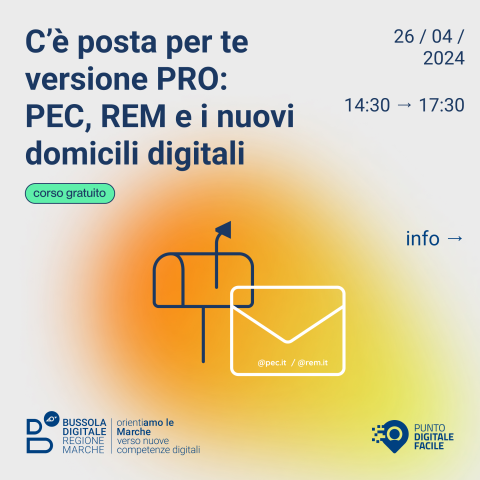Progetto "Bussola Digitale" ottavo corso formativo gratuito rinviato a Venerdì 26/04/2024